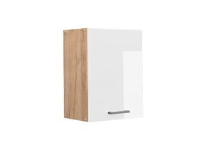 4066731042661 - Hängeschrank Küchenschrank Küchenzeile R-Line 45 cm Eiche Weiß Tür Fächer