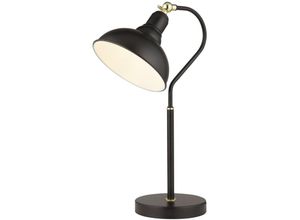 4255596680273 - Licht-erlebnisse - Schreibtischlampe Metall E14 verstellbar 48 cm hoch Schwarz Vintage Design Nachttischlampe - Schwarz