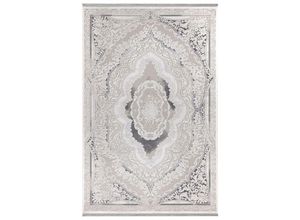 8055303914808 - Iperbriko - Teppich Asya CR60 grauer Hintergrund und weiße orientalische Dekoration 160x230