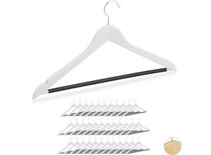 4052025347727 - Relaxdays - 36 x Kleiderbügel für Oberteile Hosen & Röcke Garderobenbügel Kerben gummierter Hosensteg stabil Holz Bügel weiß 4052025347727 - Relaxdays - 36 x Kleiderbügel für Oberteile Hosen & Röcke Garderobenbügel Kerben gummierter Hosensteg stabil Holz Bügel weiß