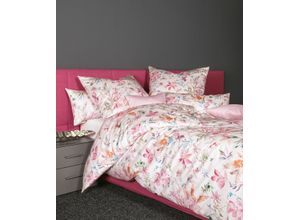 4065334135480 - Bettwäsche JANINE Mako-Satin45096 01 * 155X22080x80 Gr B L 155 cm x 220 cm (1 St) B L 80 cm x 80 cm (1 St) Mako-Satin rosa (korallrosa) mit Reissverschluss