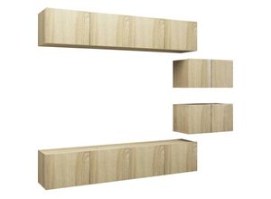 8720286573341 - Bonnevie - 6-tlg TV-Schrank-SetTV-Möbel Sonoma-Eiche Holzwerkstoff vidaXL