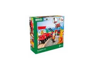 7312350338157 - Bahn - World 33815 Feuerwehr-Set - Holzeisenbahn-Set inklusive Feuerwehr-Auto mit Licht und Sound - Empfohlen für Kinder ab 3 Jahren 7312350338157 - Bahn - World 33815 Feuerwehr-Set - Holzeisenbahn-Set inklusive Feuerwehr-Auto mit Licht und Sound - Empfohlen für Kinder ab 3 Jahren