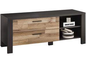 4251647605486 - TV-Board BEGABINO Dallas Lowboard TV-Kommode Sideboards Gr B H T 138 cm x 54 cm x 46 cm 2 St beige (graphit montana oak) für TV bis 43 Zoll geeignet Möbel mit Schubkästen