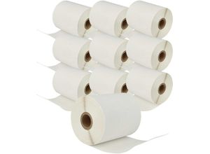 4069099524244 - vhbw 10x Etiketten-Rolle 102mm x 50mm (836 Etiketten) Ersatz für Brother RD-S03E1 für Etiketten-Drucker