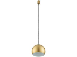 4255596661876 - Licht-erlebnisse - Hängeleuchte Metall GU10 ø 275 cm rund h max 140 cm in Gold matt Kugel Schirm Retro Hängelampe - Gold matt