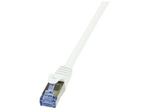 4052792020076 - CQ3041S RJ45 Netzwerkkabel Patchkabel cat 6a s ftp 150 m Weiß Flammwidrig mit Rastnasens - Logilink