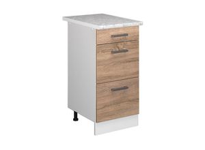 4066731044856 - Schubladenunterschrank Küchenschrank Küchenzeile R-Line 40 cm Weiß Sonoma Schublade Arbeitsplatte