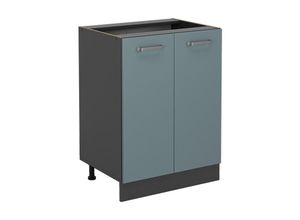 4066731392100 - Küchenunterschrank R-Line Blau-Grau 60 cm  AP Eiche Vicco