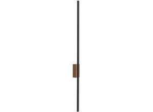 4255596701848 - Licht-erlebnisse - led Wandleuchte Metall h 108 cm Walnuss Schwarz länglich warmweiß 3000 k 2584 lm Modern - Walnuss Schwarz