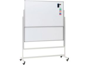 4057651861746 - - Whiteboard 656 Magnettafel zwei Tafeln beidseitig beschreibbar höhenverstellbar rollbar inkl Zubehör 101x69cm