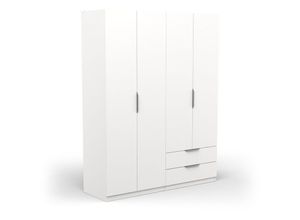 3397703913704 - - Kleiderschrank mit 4 Türen und 2 Schubladen Ghost - L1573 cm