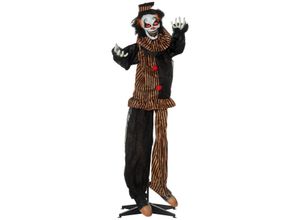 4251774990363 - 17m Halloween Dekoration Horror-Clown mit Spezialeffekten und Soundfunktion rote Augen mit