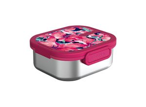 8412497402427 - Quokka Kai - Lebensmittelbehälter   Lunchbox aus Edelstahl (Pink Bloom)