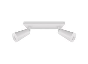 4255596689146 - Licht-erlebnisse - Deckenstrahler Aluminium verstellbar Weiß GU10 2-flammig länglich Spot Lampe Decke - Weiß