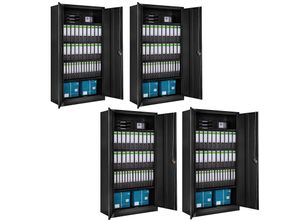 4061173209771 - tectake® 4er Set Aktenschrank aus pulverbeschichtetem Stahl 4 höhenverstellbare Einlegeböden 180 x 90 x 40 cm 4061173209771 - tectake® 4er Set Aktenschrank aus pulverbeschichtetem Stahl 4 höhenverstellbare Einlegeböden 180 x 90 x 40 cm