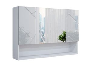 4066731227532 - Spiegelschrank Badspiegel Wandspiegel Irma Weiß Hochglanz 80 cm modern Badezimmer Spiegel Badezimmerschrank Badezimmermöbel Spiegeltür Schranktür Hängeschrank Einlegeboden Regal Ablage