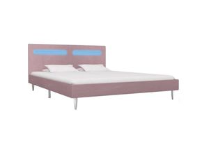 8719883583266 - BettgestellSchlafzimmerbett mit led Rosa Stoff 180 x 200 cm vidaXL