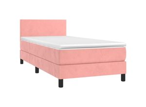 8720287377900 - BoxspringbettSchlafzimmerbett mit Matratze & led Rosa 90x200 cm Samt vidaXL424096