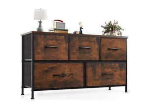 0785856185483 - Sweetcrispy - Kommode mit Schubladen - kommoden & Sideboards für Schlafzimmer Geeignet Komodenschrank mit 5 Schubladen Stoffkommode mit Stabilem