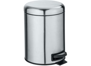 4008838346358 - Kosmetik-Treteimer Leman Edelstahl Matt 5 l Silber matt Edelstahl rostfrei satiniert Polypropylen schwarz - silber matt - Wenko