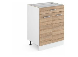 4251421930506 - Küchenschrank mit Schublade R-Line Sonoma 60 cm mit Schublade ohne Arbeitsplatte Vicco