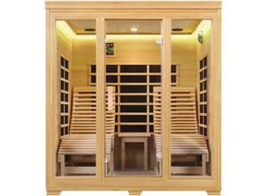 4260304768853 - Infrarotkabine Billund – Dual-Heizsystem Infrarotsauna - 2 Personen – LED-Farblicht digitaler Steuerung – Hemlock-Holz - Artsauna