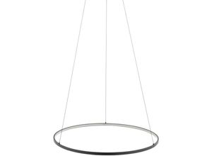 4255596662187 - Licht-erlebnisse - led Pendelleuchte Aluminium Metall ø 60 cm h max 140 cm Schwarz rund warmweiß 3000 k 660 lm