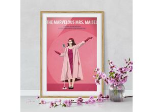 4064492317134 - Micasia - Bild mit Rahmen - Filmposter The Marvelous Mrs Maisel Größe HxB 24cm x 18cm Rahmen Eiche