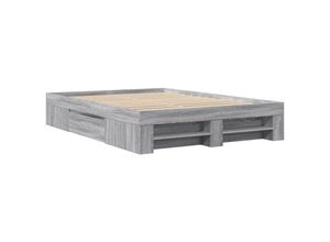 8721102855221 - Bettgestell Grau Sonoma 120x190 cm Holzwerkstoff Vidaxl Grau