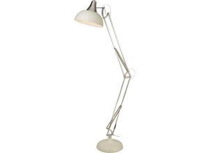 4255596673824 - Licht-erlebnisse - Stehleuchte Metall E27 170 cm hoch Creme Stehlampe