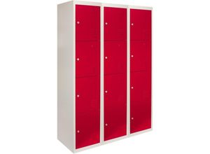 5055986166757 - MonsterShop - 3 x 4 -türiger Fächerschrank Umkleideschrank Schließfachschrank Spind Garderobenschrank Stahlspind Stahlschrank Aufbewahrungsschrank