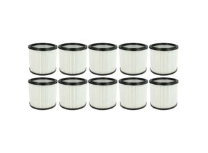 4068201924446 - Vhbw - 10x Faltenfilter kompatibel mit Pra PJ700 PJ4500 PJ500 PJ1100 PJ4000 PJ1000 Staubsauger - Filter Patronenfilter weiß