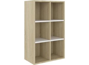 8719883675084 - Bonnevie - Bücherregal Sideboard Weiß und Sonoma-Eiche 66x30x98 cm vidaXL215473