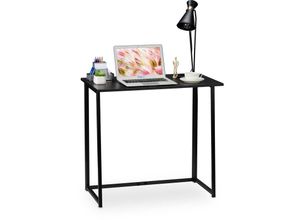 4052025933449 - Schreibtisch klappbar platzsparender Bürotisch zum Klappen Home Office Jugendzimmer 745x80x45cm schwarz - Relaxdays