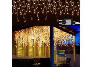 9412302781807 - LED-Lichterkette Eisregen LED-Lichtervorhang für Außen Innen Lichterkettenvorhang mit 8 Modi IP44 Wasserfest Weihnachtsdeko aussen Party Garten 15M