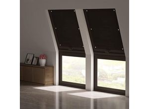 4063425139195 - Thermo Dachfenster Rollo ohne Bohren Sonnenschutz Verdunkelungsrollo mit Saugnäpfen Thermorollo Hitzeschutz für Dachfenster 60x73 cm Schwarz - Woltu