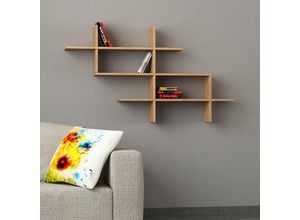 8680812124006 - Halic Wandregal Modern Bücherregal Eiche b 150cm Breit - Oak - Decortie