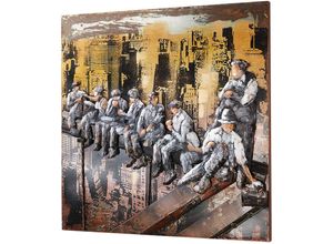 4012622268016 - Metallbild LOCKER 3D BAUARBEITER NY Bilder Gr B H T 90 cm x 90 cm x 5 cm bunt