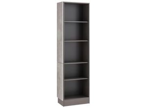 4251639453187 - Anbauregal Tulsa Regale Gr B H T 30 cm x 200 cm x 60 cm grau (betonfarben hell) Anbauregal Standregal Regalsysteme Regale 30 cm breit 200 hoch mit 5 Fächern MDF Front