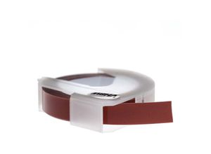 4069099512647 - 1x 3D Prägeband-Schriftband-Kassette Ersatz für Dymo 0898180 520101 S0898180 für Etiketten-Drucker 3m x 9mm Weiß auf Kastanienbraun - Vhbw