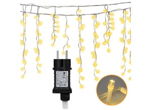 9475631455641 - 10m 200 LED Eisregen Eiszapfen Weihnachts Garten Lichtervorhang LichterketteWarmweiß - Vingo