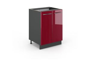 4066731397907 - Küchenunterschrank Fame-Line Bordeaux Hochglanz 60 cm  ap Marmor Vicco