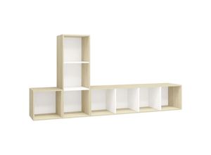 8720286591345 - Bonnevie - 3-tlg TV-Schrank-Set Weiß Sonoma-Eiche Holzwerkstoff vidaXL224004