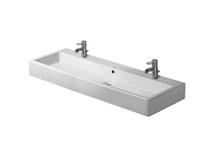 4021534582837 - Vero - Doppelwaschbecken 120x47 cm mit Überlauf 2 Hahnlöchern Alpinweiß 0454120024 - Duravit