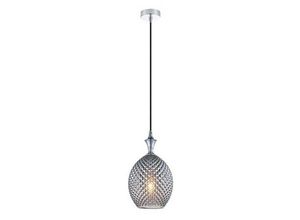 5213007835710 - Larissa Lighting - Grevena Dome Deckenpendelleuchte 1x E27 Glas Rauchgrau