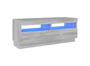 8720286977927 - Bonnevie - TV-SchrankTV-Möbel mit LED-Leuchten Grau Sonoma 100x35x40 cm vidaXL