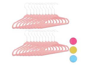 4052025927264 - Kleiderbügel Kinder 20er Set rutschfest Kinderbügel Samtbezug weiche Babybügel 360° drehbare Haken rosa - Relaxdays 4052025927264 - Kleiderbügel Kinder 20er Set rutschfest Kinderbügel Samtbezug weiche Babybügel 360° drehbare Haken rosa - Relaxdays