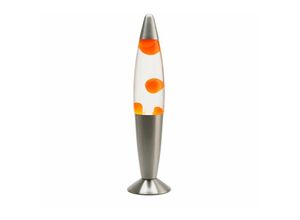 4251254227651 - Licht-erlebnisse - Dekorative Tischleuchte Orange Klar G9 mit Schalter Leuchtmittel Retro Lavalampe timmy