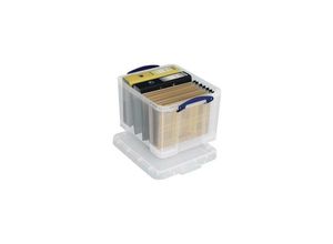 5060024801309 - Transportbox Really Useful Box Volumen 35 l L 480 x B 390 x H 310 mm stapelbar mit Deckel & Klappgriffen Recycling-PP transparent